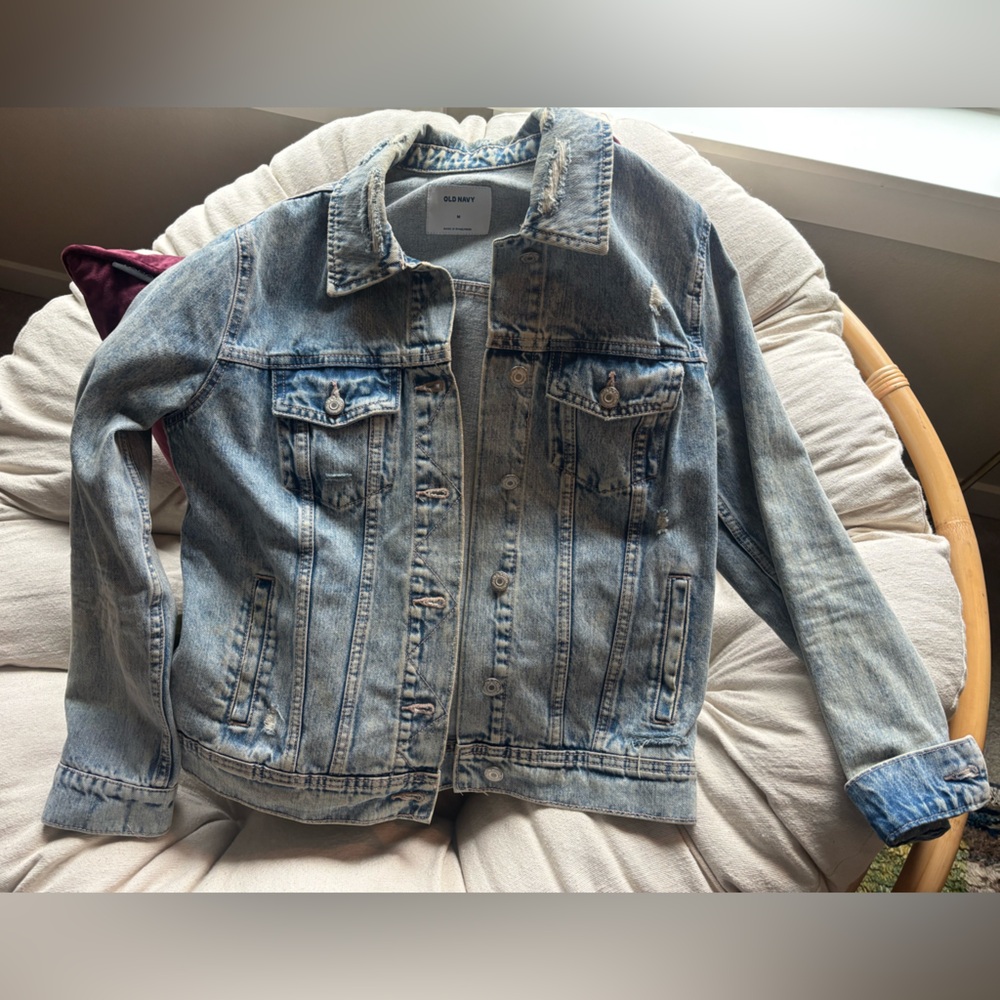 Old Navy Light Blue Distressed Jean Jacket